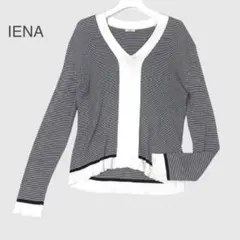 IENA 洗える コットン イタリアシCOリブクルーネックプルオーバー ニット