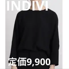 ◎ INDIVI 【洗える】リラックスドルマンスリーブブラウス　可愛い　ブラック