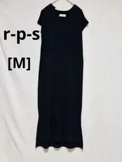 r-p-s レディースブラックVネック ノースリーブ ワンピース[M]51のサムネイル