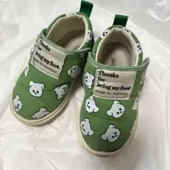 マーキーズコラボ 韓国　monmimi スリッポンシューズ モンミミ 緑 犬