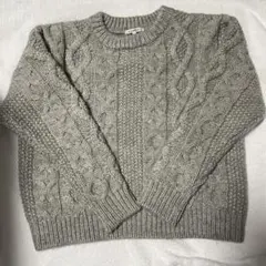 【美品】LOUNIE ショート丈ニット グレー系