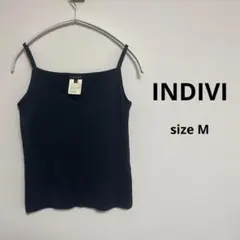 【INDIVI】インディヴィ(M)キャミソール　ブラック　日本製　ノースリーブのサムネイル