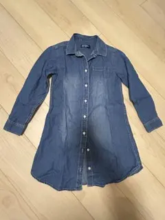 キッズ　デニム　シャツ　ワンピース　130センチ　女の子