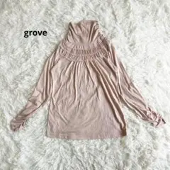 grove グローブハイネック カットソー フリル レース ピンク フェミニンのサムネイル