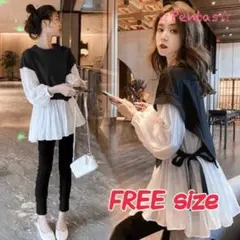 フリル シャツ ベスト トップス ワンピース チュニック 2WAY