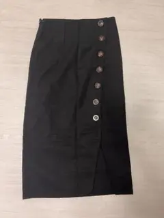 AZUL BY MOUSSY ロングタイトスカート M 　ボタン　ブラック