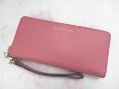 Michael Kors　Jet Set Travel　ピンク　長財布　レザー
