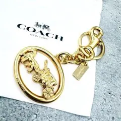 未使用級COACHコーチ ホースアンド キャリッジ バッグチャームキーリング
