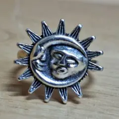 ヴィンテージ　シルバー風　太陽　月　リング