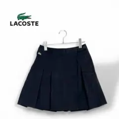 【ラコステ】ストレッチ コットン プリーツスカート ブラック 黒 L〜LL相当