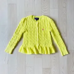 POLO Ralph Lauren イエローケーブル編みカーディガン