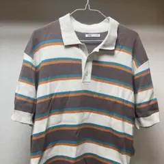 ZARA 半袖ポロシャツ Lサイズ ストライプ