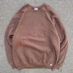 00s RUSSELL ATHLETIC スウェット ブラウン 前V XL