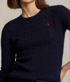 RalphLauren ケーブルニット　ネイビーS