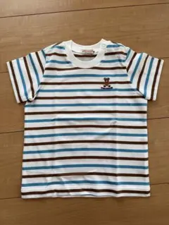 MIKI HOUSE ボーダーTシャツ 90cm クマ刺繍