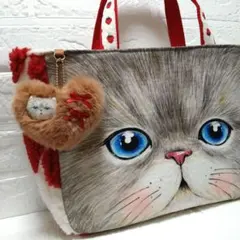 コヤンイサムチョン☆横長トートバッグ　　ハートボア　ルミちゃん　ビッグフェイス