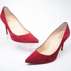 IT36 Christian Louboutin red スエード ハイヒール