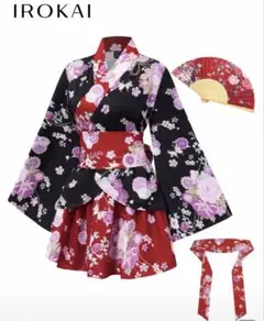 IROKAI 花魁風 ミニ丈 着物ドレス コスプレ衣装のサムネイル