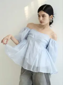 LILY BROWN 3wayシアージャガードペプラムブラウス 【完売品】