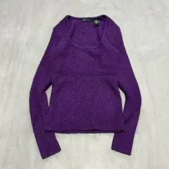 00s vintage ブークレニット パープル ふんわり ギャル y2k 古着