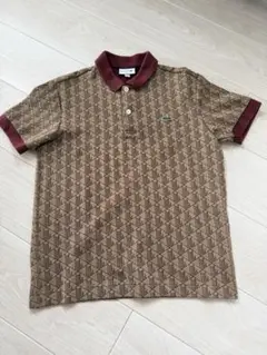 LACOSTE ラコステ モノグラムジャカードポロシャツ ベージュ L - メルカリ