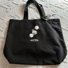 ✨DUPERトートバッグ黒ブラック 大容量 スポーツ 部活 エコバッグ A4収納