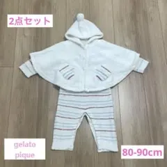 早い者勝ち！クリスマスに♡ジェラートピケ雪だるまロンパース＆ポンチョセット