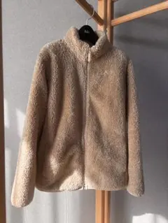 ユニクロ　kids 160 ベージュ フリースジャケット フルジップ　通学にも