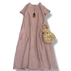 美品◆ジャーナルスタンダード マキシフレアワンピース リネン ピンク38