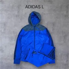 【良品】adidas アディダス トラックジャケットセットアップ Lサイズ 青