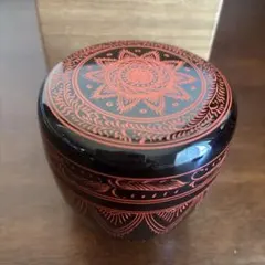 茶道具　伝統工芸讃岐漆芸　キンマ彫棗