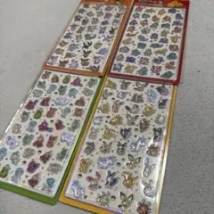 【韓国限定】ポケモン 3D立体　ラメ入りクリスタル　ドロップシール 4種セット