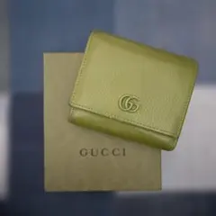 ♡GUCCI♡GG グリーンレザー 二つ折り財布♡