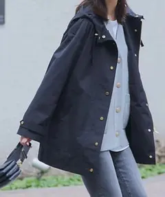 23区 【洗える/撥水加工】ブライトウェザークロス フーテッド アウター 34