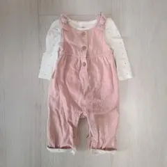 ピンク コーデュロイ オーバーオール セット
