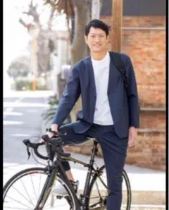 サイズS 黒アオキ　ミラノリブ　パジャマスーツ　ニット　テーラードジャケット