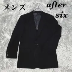 after six ジャケットスーツ メンズ ウール100％ 肩パッド付