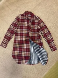 BEAMS HEART ロングシャツ 赤 チェックのサムネイル