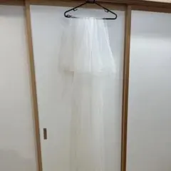 ホワイトチュール ロングウェディングベール