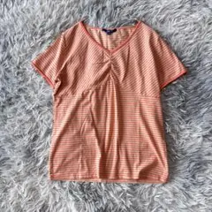 ✨KEITH キース ボーダー柄 Ｖネックカットソー【38】 オレンジ系 春夏のサムネイル
