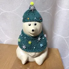 【匿名配送】しろくま貯金箱 スノークリスマスツリーコスチューム　おまけ付き