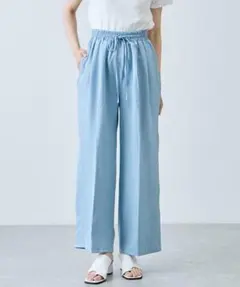 ウエストゴムシャーリングパンツ