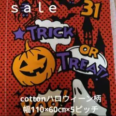 d46◇ｓａｌｅ◇:cottonハロウィーン柄60㎝ピッチ×5　計3㍍