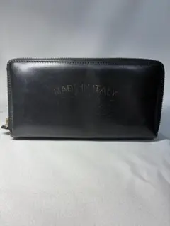 良品】ガンゾ 長財布 GUD2 ラウンドジップ ダークネイビー メンズ