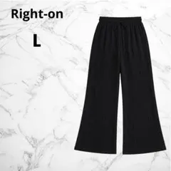 Right-on HONEYSUCKLE ROSE ベロア楊柳フレアパンツL 黒のサムネイル