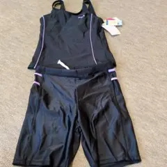 新品タグつき　FILA スクール水着セット 黒/紫