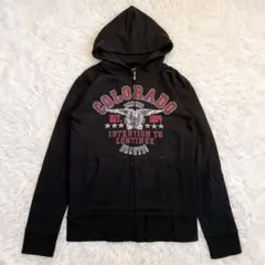 【少し訳あり新品】ジャックローズ　パーカー　黒　Lのサムネイル