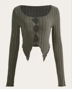 SHEIN カットアウト フレアヘム Tシャツ