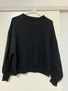ブラック 長袖 スウェット トップス
