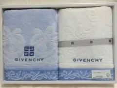 【GIVENCHY】ジバンシー フェイスタオル ２枚 ロゴ 刺繍 スカイブルーのサムネイル
